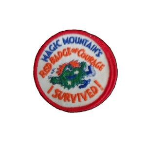 California Magic Mountain I Survived Red Badge Of Courage Patch 3 Inch Round